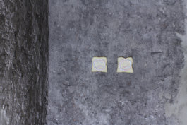 Enrico Boccioletti, Bipolar, Aquafresh toothpaste on Morato “American” bread, 2013